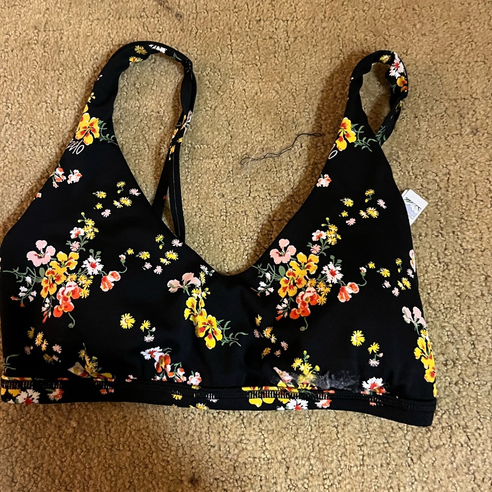Floral Black Bralette